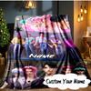 Custom Name KPop Cartoon Blanket  Ideal Bedding Blanket Perfect for Travel, Camping, Living Rooms, Offices, Sofas, Fan Christmas Gift