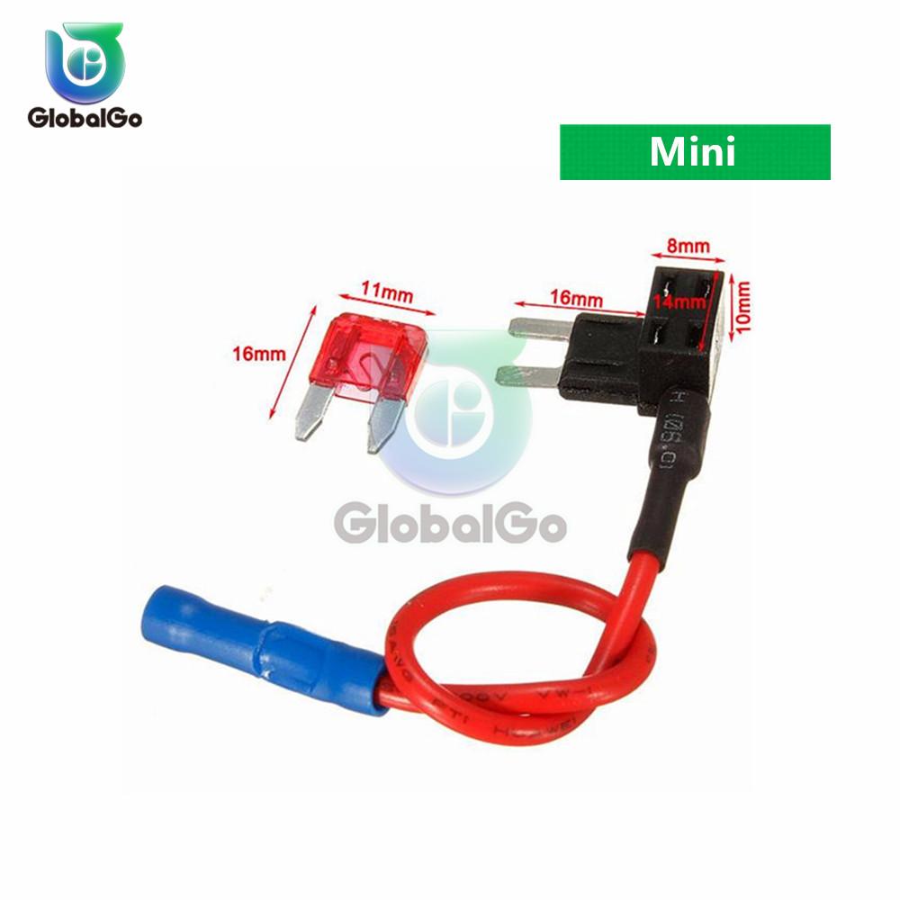 12V Micro/Mini/Standard Size Car Fuse Holder Add-a-circuit TAP Adapter with 10A Micro Mini Standard ATM Blade Fuse