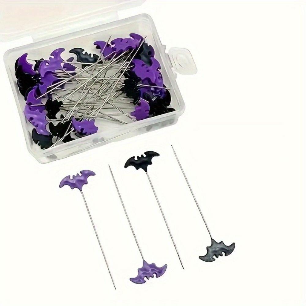 50/100Pcs Reusable Halloween Bat Sewing Needle Cartoon Embroidery Patchwork Pins Patchwork Craft
