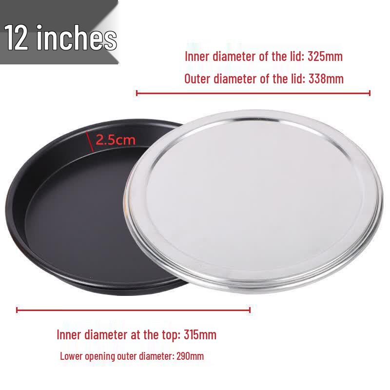 MDNG 12-inch Aluminum Alloy Pizza Baking Pan with Lid
