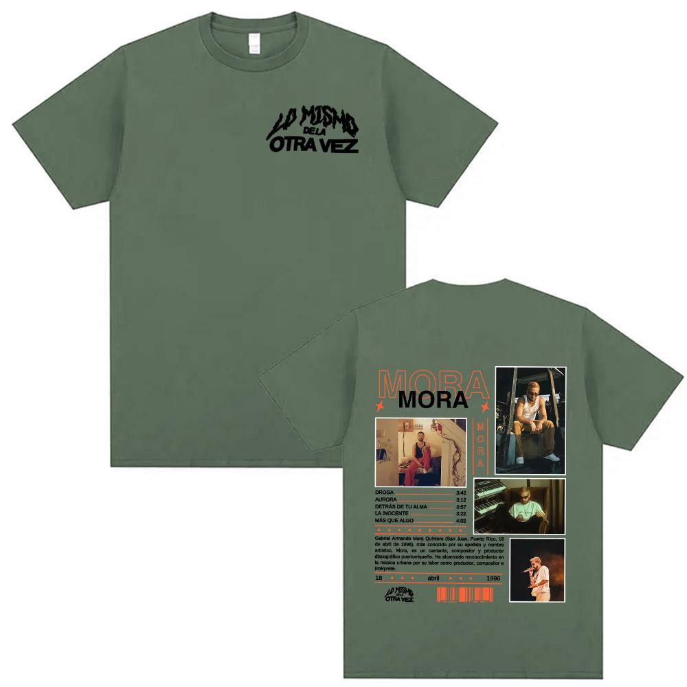 Rapper Mora Lo Mismo Dela Otra Vez Tour 2025 Merch Tshirts Unisex Fashion Hip Hop Vintage T Shirt Unisex Short Sleeve Tshirt Tops