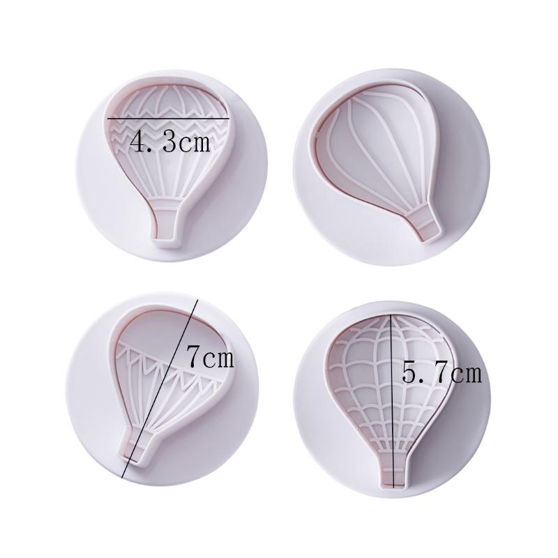 4Pcs Hot Air Balloon Frosting Cookie Mold Spring Press Mold Cake Decoration Mold Chocolate Mold Kitchen Baking Tools