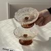 Retro Grain Glass Gobet Glass Tray Plate Fruit Snack Dessert Plate Goblet  Bowel Candy Plate Dish