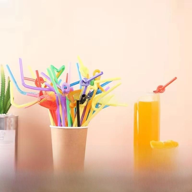 Plastic Drinking Straws 100pcs Colorful Bendable Beverage Party Supplies For Weddings And Events