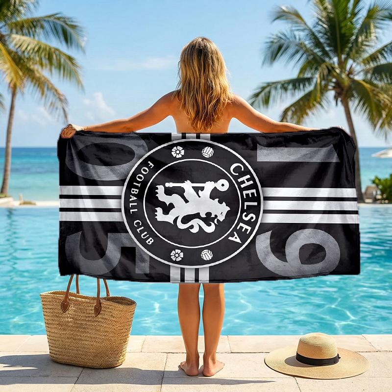 Chelsea Fc Fashion Beach Towel: Ideal for Summer Adventures Soft, Absorbent and Quick Drying Suitable for Swimming and Bathing