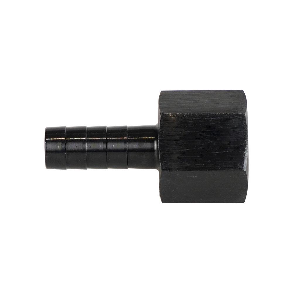 Fuel Line Hose Barb Connector Adapter: AN6/AN8 to 3/8" or 5/16" Rotary Joint with Internal Thread.