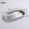 Korean Style Stainless Steel Rectangular Dinner Plate for Fish, Cold Dishes, Rice Noodles, BBQ, Vegetables, and Hot Pot Preparation.