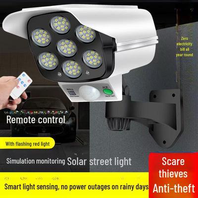 Câmera de Vigilância LED Alimentada por Energia Solar com Sensor de Movimento para Iluminação de Jardim Exterior