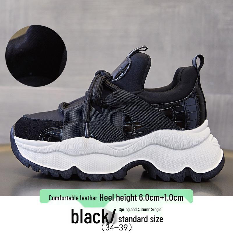 2024 Autumn Women's Dad Sneakers: Platform, Thick-Soled, Versatile, Height-Enhancing Casual Shoes