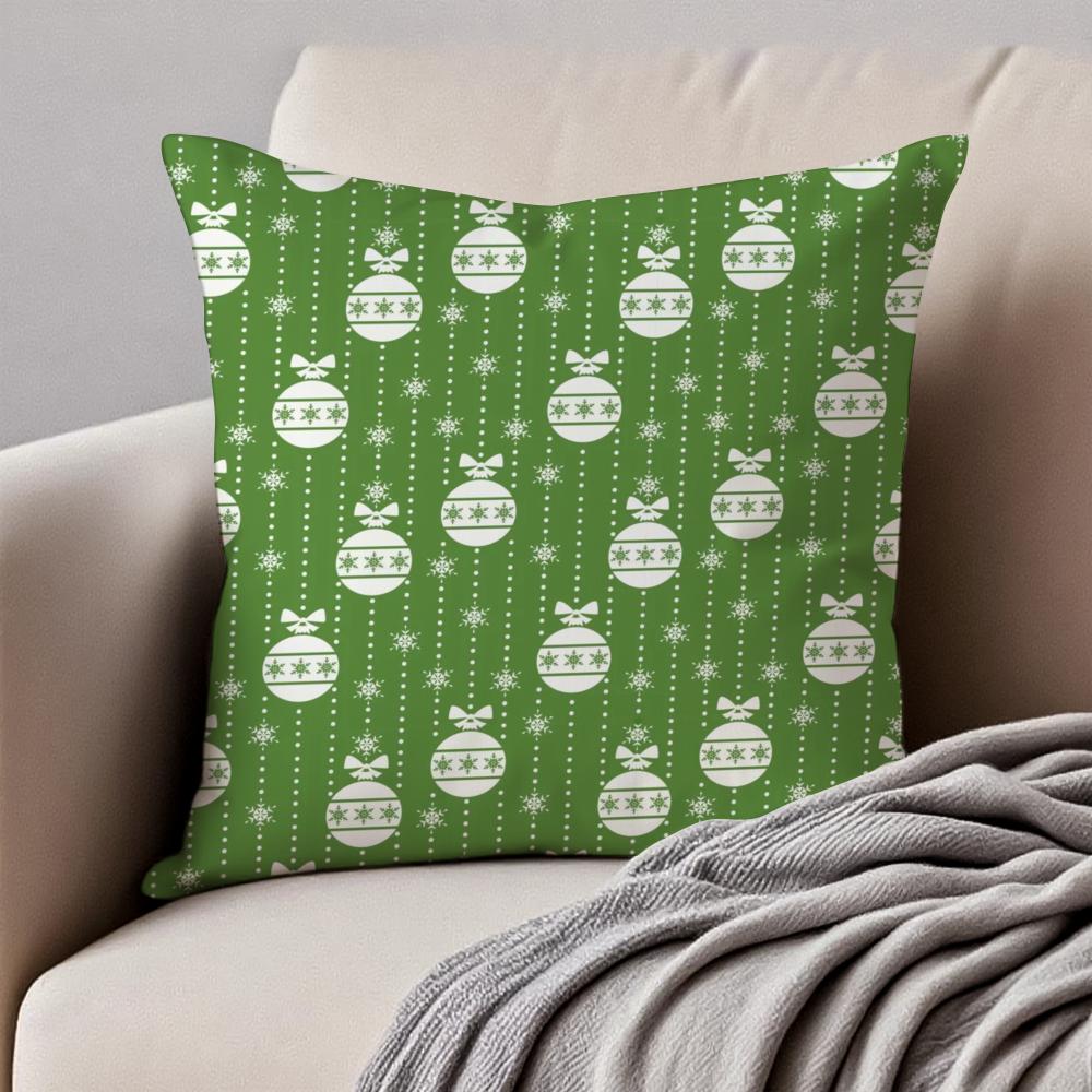 Christmas Snowflakes Cushion Cover Pillowcase Antidustmite Invisible Zipper Short Plush Sofa Cushion