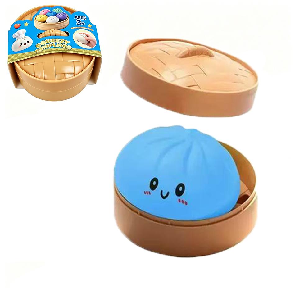 2026 New Cute Baozi Squishy Toy Stress Relief Steamed Bun Squeeze Toy with Bamboo Steamer Box Slow Rebound Desk Decor Gift