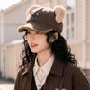 Thickened Baseball Hat Cartoon Bear Beret Hat Cute Octagonal Cap