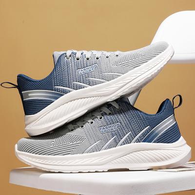 Neue Herren Laufschuhe mit atmungsaktivem, ultraleichtem Mesh, stoßdämpfend, schwarze Tennisschuhe, rutschfest, bequem, Freizeitschuhe