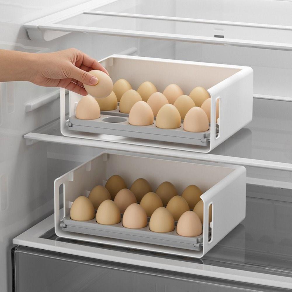 Plastic Flip-top Egg Storage Box Anti-drop Egg Storage Tray 3 Tiers Egg Storage Box Refrigerator