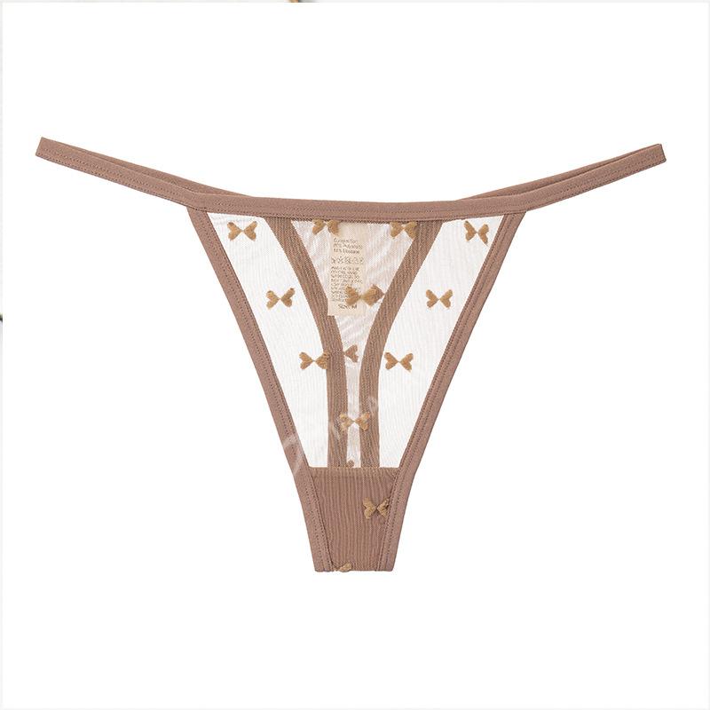 Sports yoga women's sexy coquettish lace panties women's mesh seamless panties European and American large-size T-pants