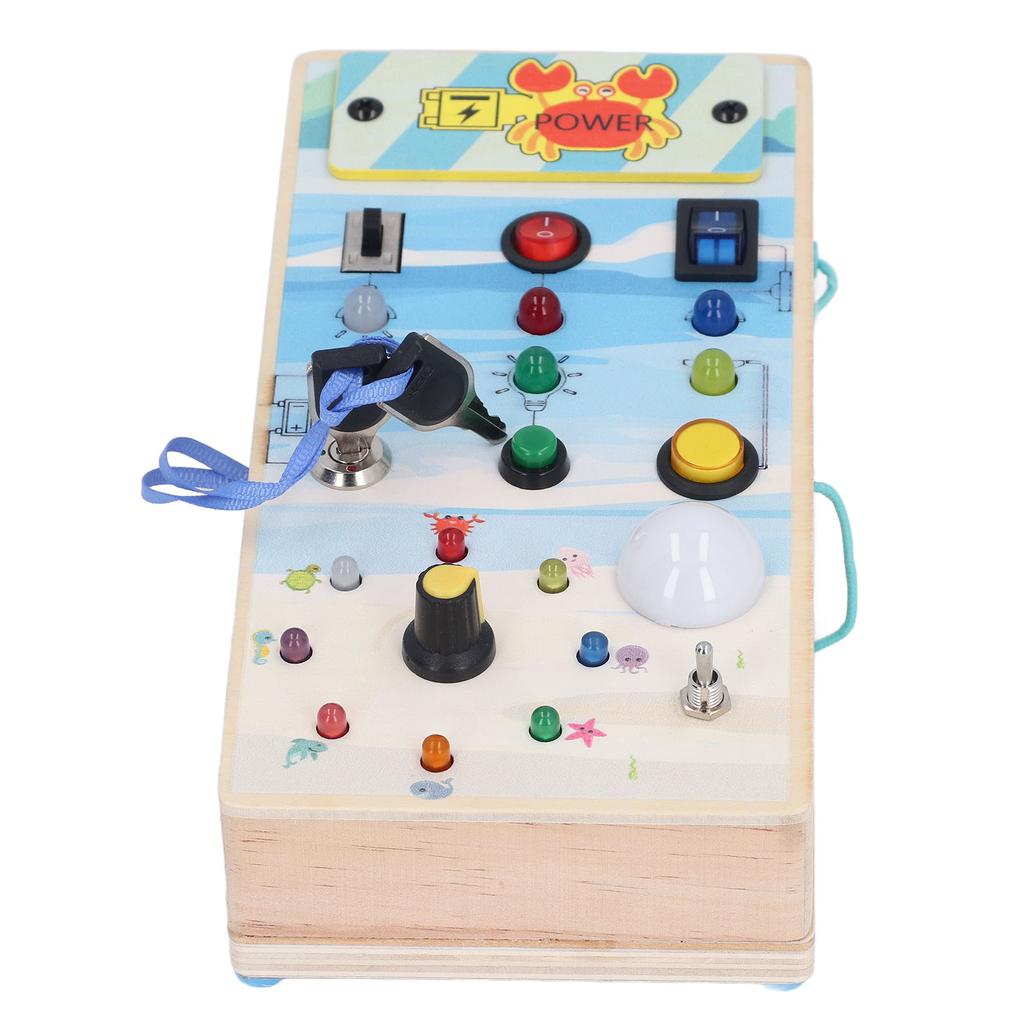 Double Side Wooden Board with LED Lights Toggle Switch Magnetic Maze Educational Marine Theme
