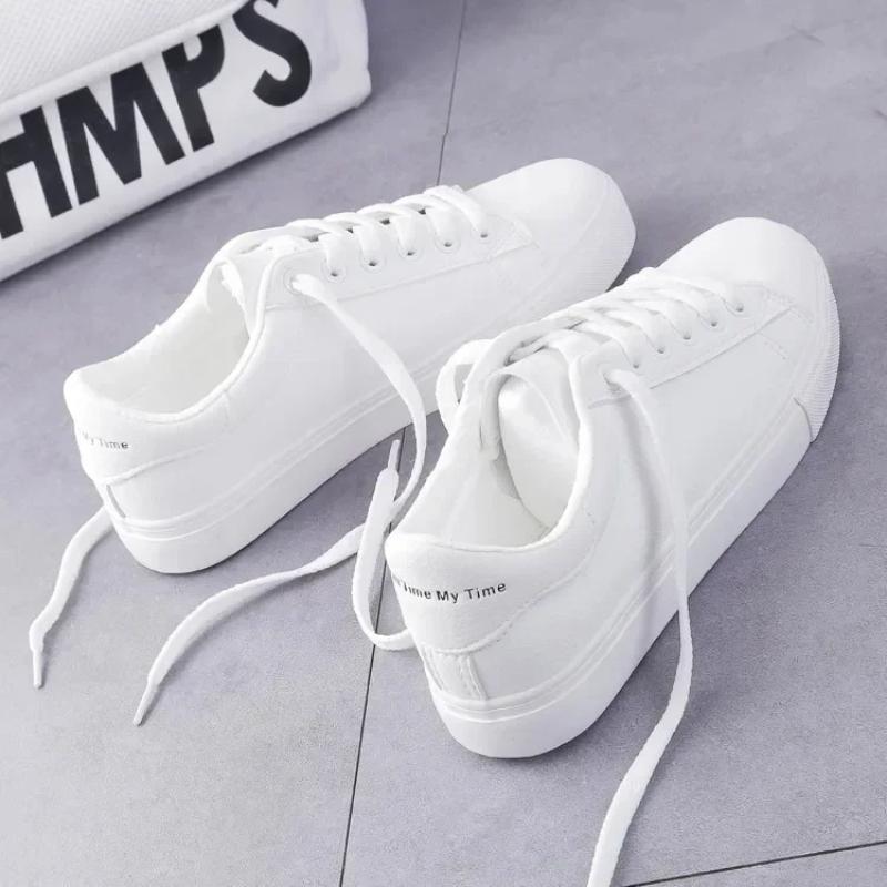 Fashion White Shoes Women's 2025 Spring and Autumn New Women's Shoes Student Flat Trendy Shoes All-match Sports Casual Sneakers