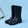 Fashion women's rain shoes, medium tube rain boots, thickened non-slip water shoes, and versatile waterproof water boots rubber shoes