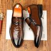 Designer Fashion New Men Pointed Slip On Loafter Glossy Black Brown Patent Leather Casual Shoes Male Formal Dress Footwear