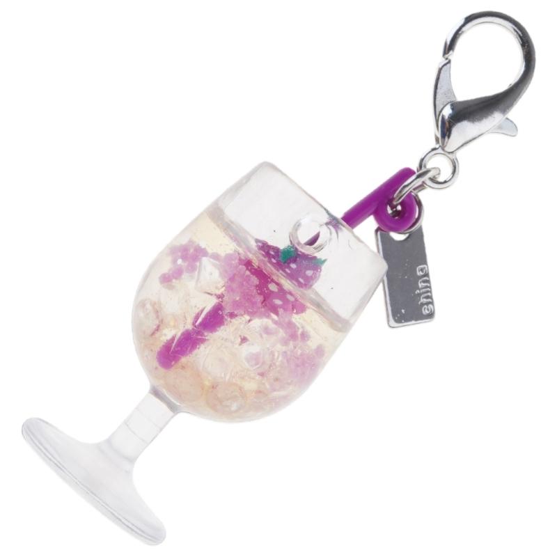 Multifunctional Small Tumbler Keychain with Fruit Charm Pendant Fashion Accessory for Bags and Keys Decoration