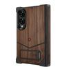Z Fold 8 Ultra Foldable Phone Case Metal With Walnut Wood Grain Waterproof Anti-fall Anti-slip Compatible