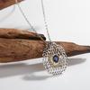 Color Treasure Pendant S925 Sterling Silver Natural Sapphire Necklace Women'S Fashion Versatile Collarbone Chain