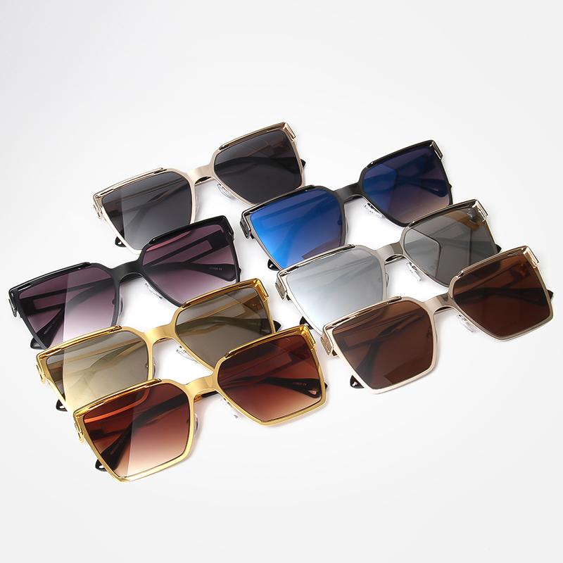 Vintage Square Metal Sunglasses Men Oversized Classic Large Retro Sun Glasses  UV400 Protection for Driving Fishing Eyewear
