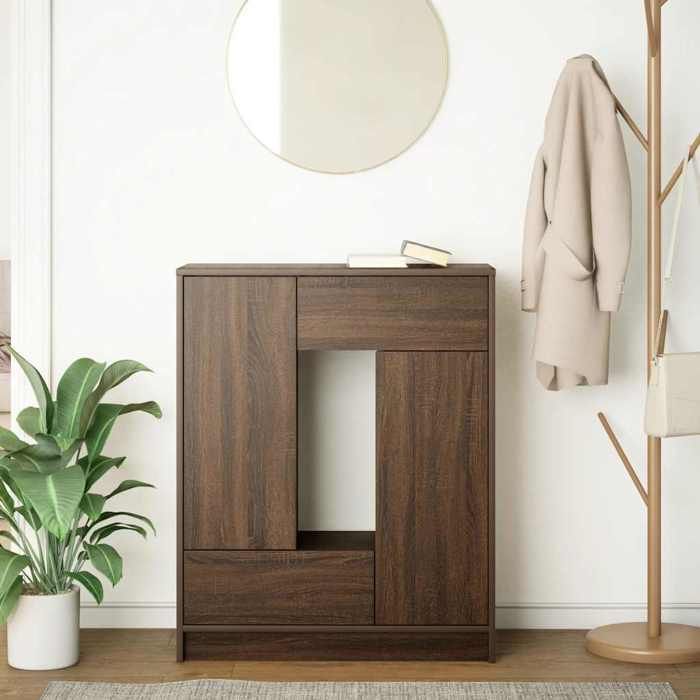 VidaXL Buffet with Drawers and Doors Brown Oak 73x31x90 Cm, Storage Furniture, Buffet Cabinet, Entryway Furniture, 861856