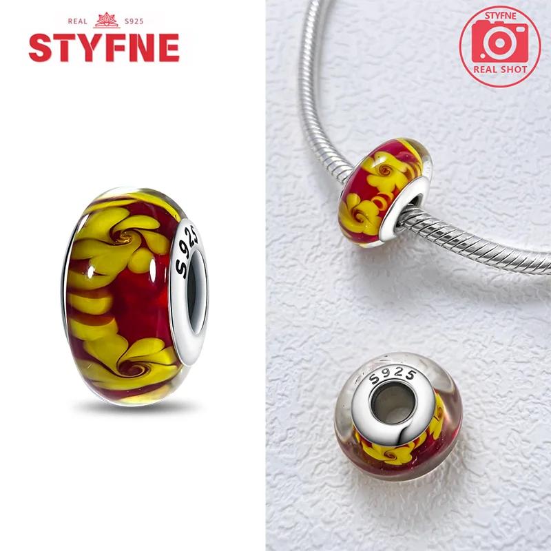 copper Colorful Flower Collection Murano Glass Bead Charms Luxury Charm Compatible With Authentic Bracelets Murano Glass Do It Yourself for Women Jewe