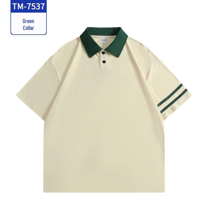 

Преппи Поло с цветовыми блоками и приспущенными плечами: Индивидуальная летняя футболка для вечеринок и выпускного, отложной воротник, чистый хлопок Quadruple Extra Large (4XL)