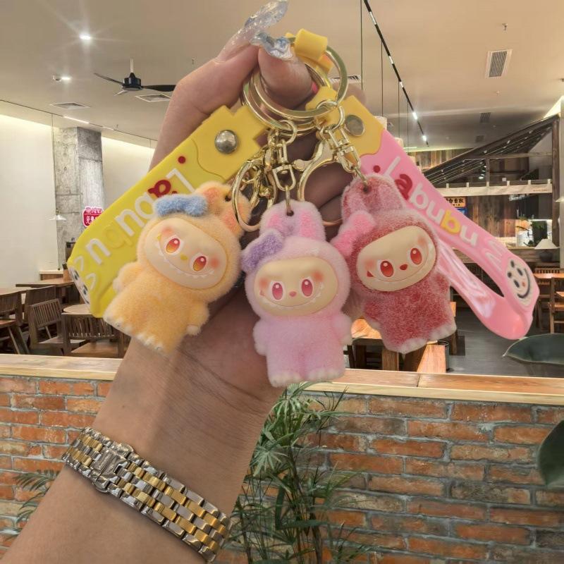 Cartoon Macaron Fleece Doll Keychain Pendant Cute Small Gift Keychain