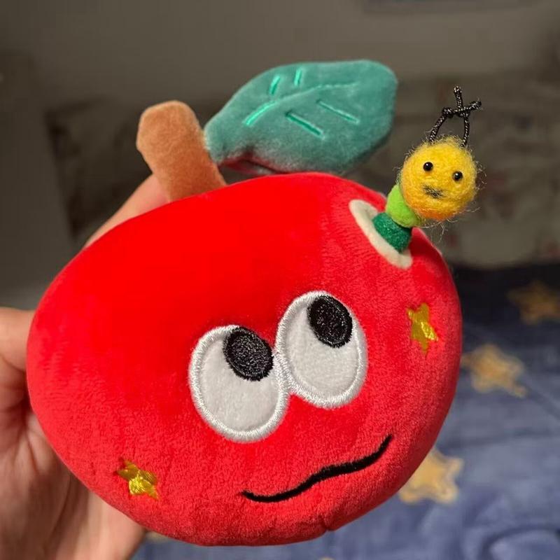 

Non-Toxic 10Cm Surprise Red Apple Soft Stuffed Plush Toys Caterpillar Ring Hidden Box Creative Gifts For Childrenfriend Christmas Surprise Box 10cm