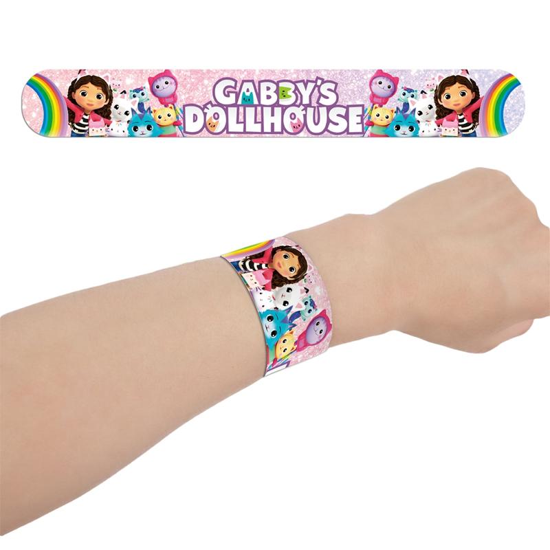 12/24 Stück Gabby's Puppenhaus Slap-Armband Niedliches Cartoon-Armband Weihnachtsstrumpf-Füller Geburtstagsfeier-Mitgebsel Schulpreise