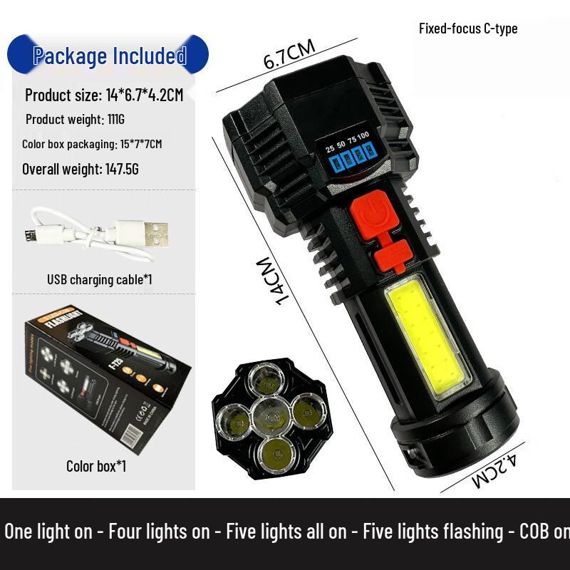 WGP Rechargeable LED Emergency Flashlight