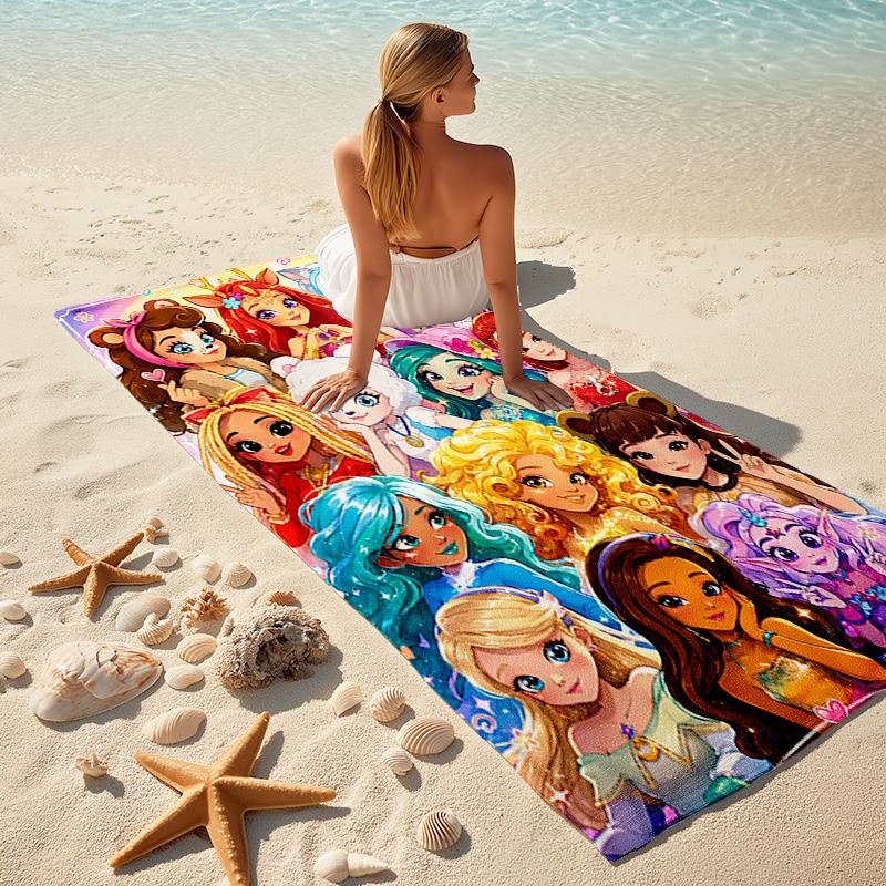 1pc Fantasy Girls Cats Microfiber Beach Towels Quick Dry Towel Sand Beach Towels Pool for Travel Swim Pool. S072101199