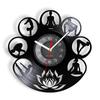 Om Yoga Studio Wall Clock Gymnastics Vinyl Record Wall Clock Zen Meditation Modern Design Decorative Clock Yogi Gift For Girl