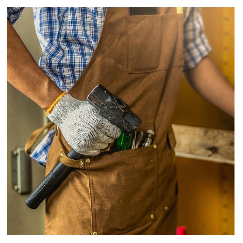 Customizable European & American Style Thick Canvas Apron for Woodworking, Electrician, and Gardening with Personalized Logo