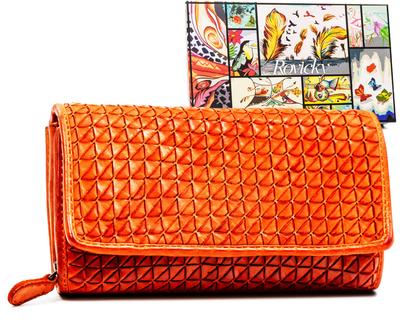 Women's Leather Wallet R-N22-ZPT-7330 Orange