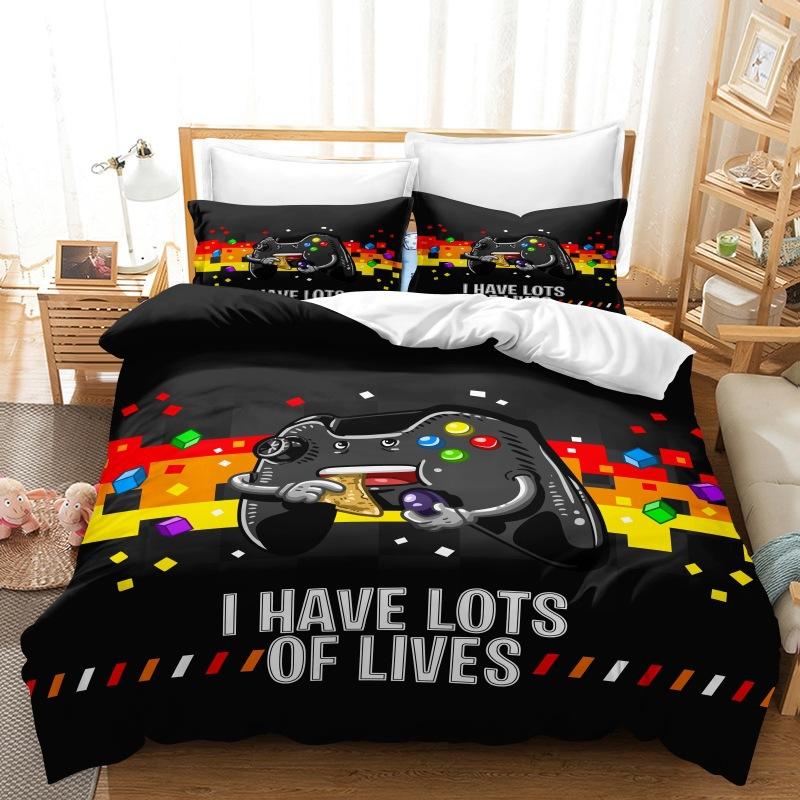 3D Digital Printing Three-Piece Bedding Gamepad Quilt Cover 70*133