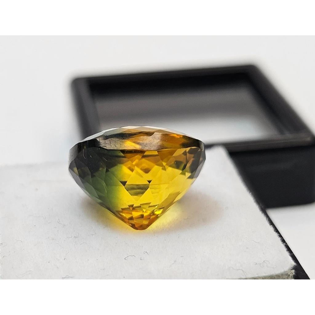 Stunning Natural Tourmaline Bi-Color 9+ Ct Cushion Cut Loose Gemstone