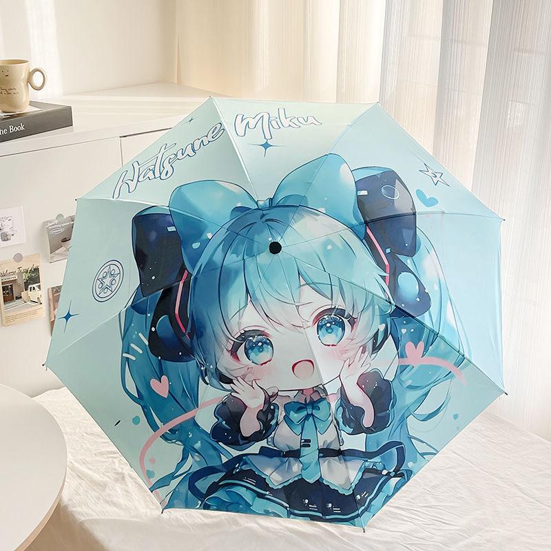 

Аниме Складной зонт двойного назначения Hatsune Miku - Милый, Усиленный, Защита от солнца и дождя