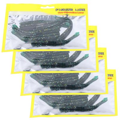 4 Set Simulation Artificielle Ver de Terre Forme Silicone Souple Appât Leurre Accessoire de Pêche3#