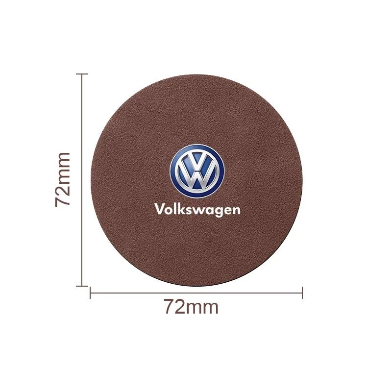 Car Coaster Water Cup Holder Anti-Slip Pad Suede Accessories For Volkswagen Golf-5 6 7 Bora Jetta POLO MK4 MK6 Bora Passat B5 B6