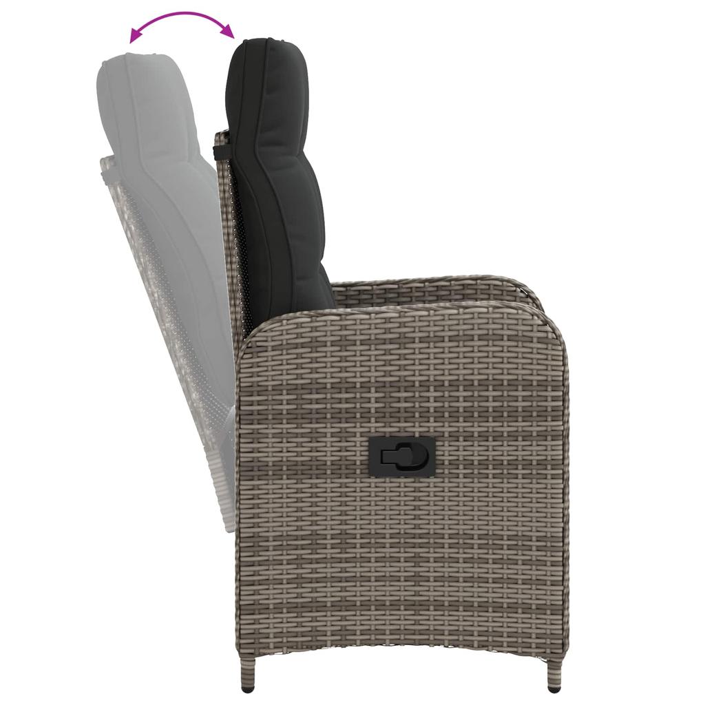 Garden Lounge Set 2 Pcs Gray and Dark Gray