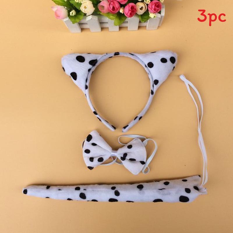 Halloween Animal Tiger Headpiece With Red Horns Demon Headband Cosplay For