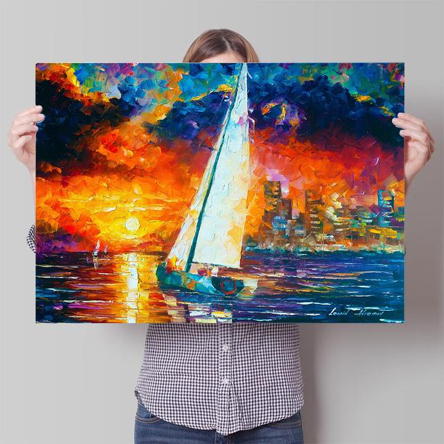 Sailboat Poster Sea Surface Canvas Painting Colorful Prints Wall Art Pictures Home Decor for Living Room Study Bedroom No Frame
