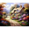 CHENISTORY DIY Ölmalerei nach Zahlen Hauslandschaft nach Zahlen Acrylfarbe Wandkunst Bilder Handgemaltes Leinwand Home Decor