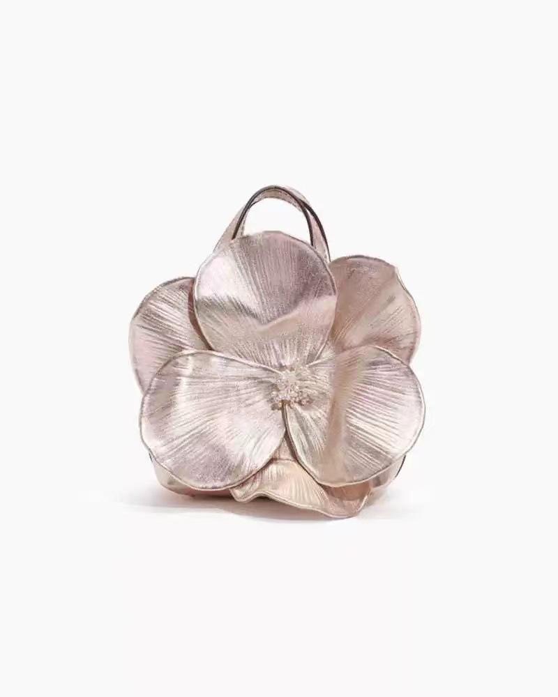 Women S Bag French Petal Flower Tote Trendy Flower Handbag Shoulder Messenger Chain Bag золотой