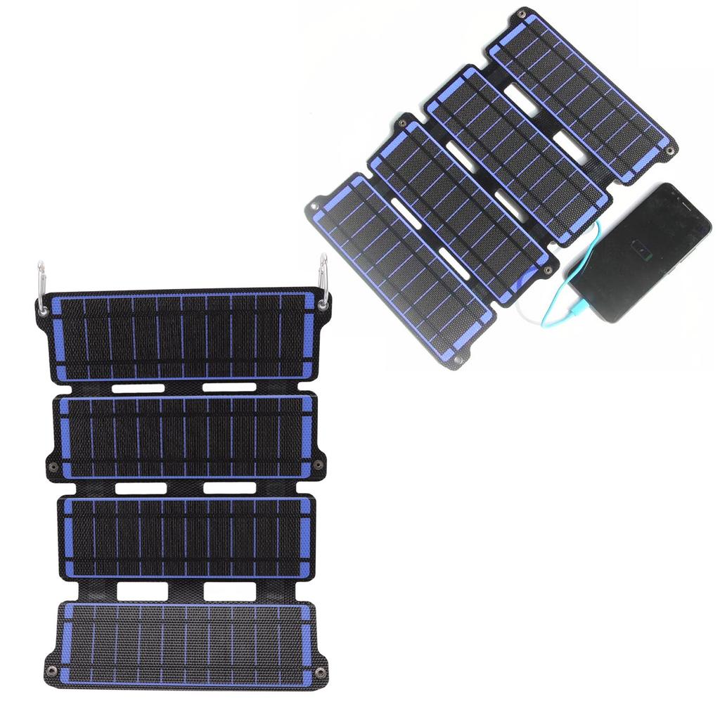 Solar Panel Folding Monocrystalline Silicon 2 USB Output Flexible ETFE Solar Panel 14W 5V
