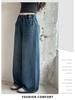 2025 Girls' Trendy Denim Wide-Leg Pants - Spring/Autumn Style, Long Straight-Leg for Big Girls